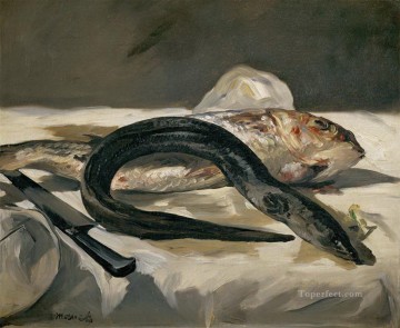 Anguila y salmonete Eduard Manet Pinturas al óleo